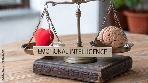 Balance Between Heart and Mind Representing Emotional Intelligence Concept