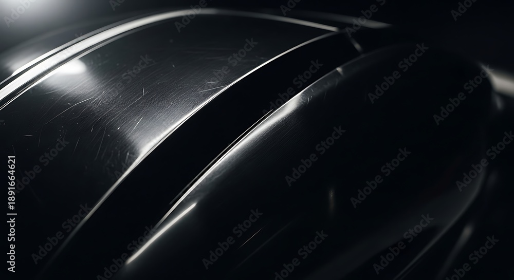 Fototapeta premium Closeup of a shiny metallic surface with reflective light patterns