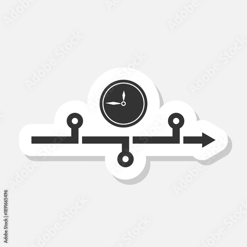 Timeline symbol sticker isolated on gray background