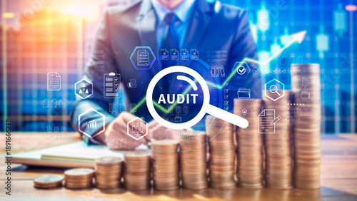 Audit concept. Business Audit check and evaluate financial statement, Financial auditing concept, Audit and Fraud Investigation