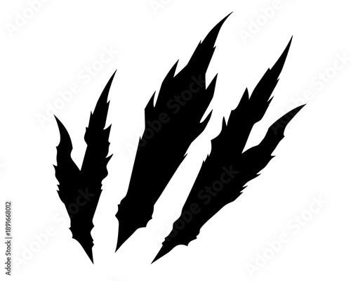 Claw marks Black Silhouette vector,Claw marks  symbol