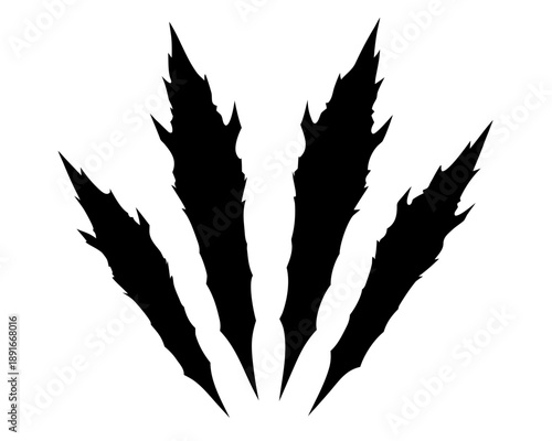 Claw marks Black Silhouette vector,Claw marks  symbol