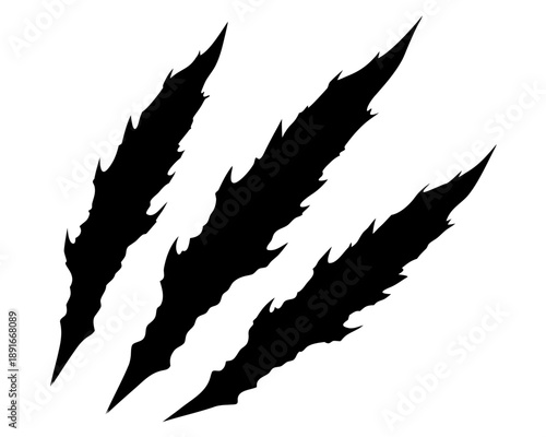 Claw marks Black Silhouette vector,Claw marks  symbol