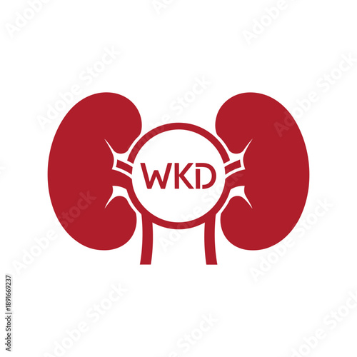 World Kidney Day WKD red kidney vector icon for medical awareness and healthcare campaigns