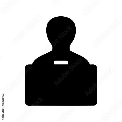 Person with identification badge Vector, illustration