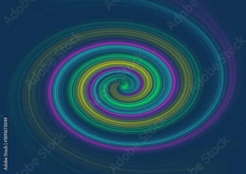 abstract colorful spiral on a blue background, illustration
