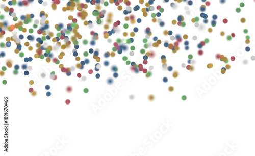 Abstract background featuring confetti in multiple colors on white, perfect for celebration, joy, party, and festive des
