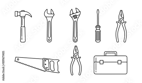 Working Tools Icon Set Vector Collection