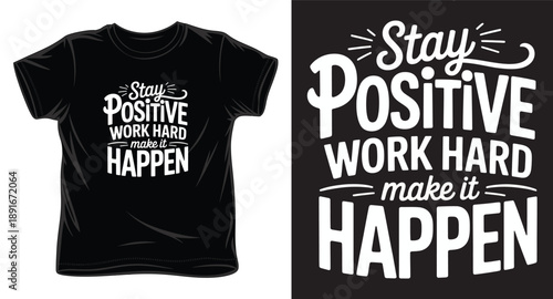 Stay positive better days are coming vintage poster style t-shirt design with field of flowers and evening sun