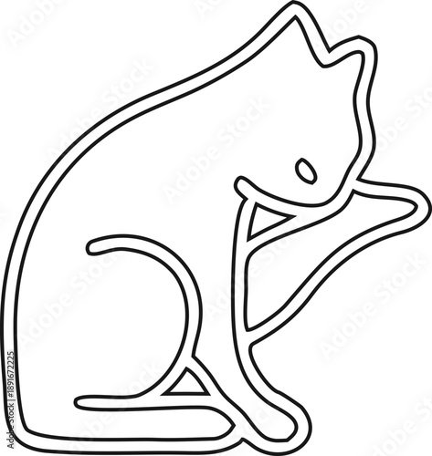 cat vector icon in flat design style, clean and scalable illustration for animal logos, pet stores, veterinary branding, and marketing materials.