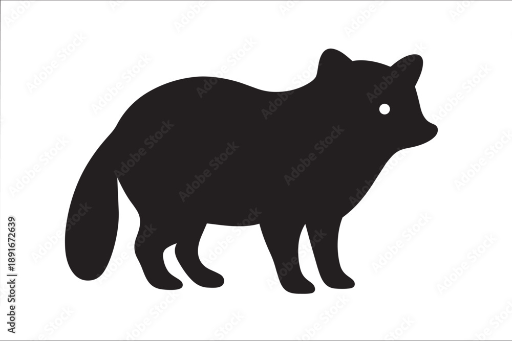 Obraz premium Minimalist black silhouette of an animal possibly a sloth or koala