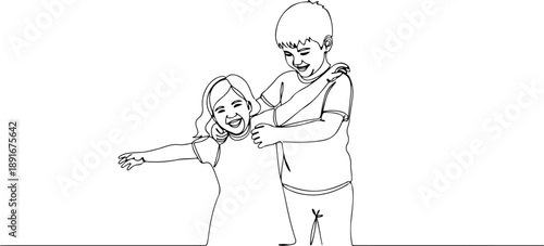 Happy children playing together