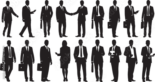 Business People Silhouette Vector Set for Corporate and Professional Use Illustration
