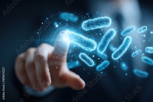Internal health concept showing role of gut bacteria.