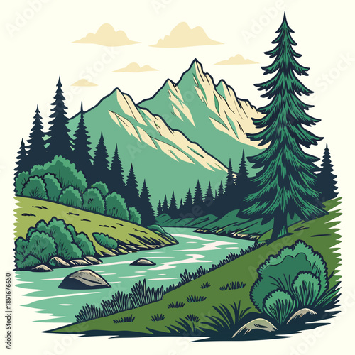 Serene mountain landscape