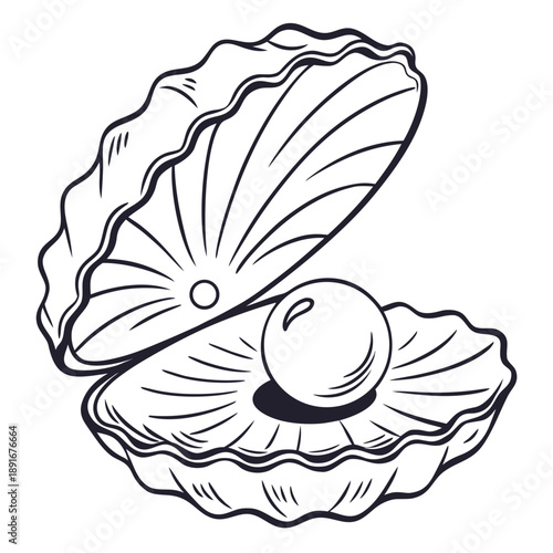 Open oyster revealing a pearl