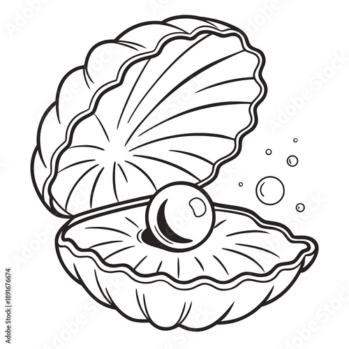 Open oyster revealing a pearl