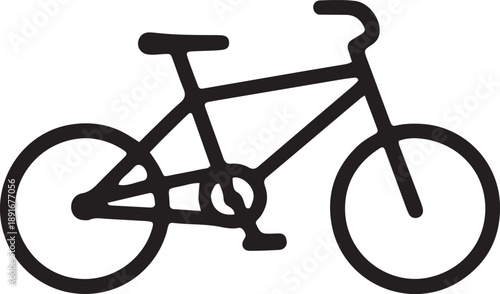 Simple black line art illustration of a bicycle with a transparent background representing freedom