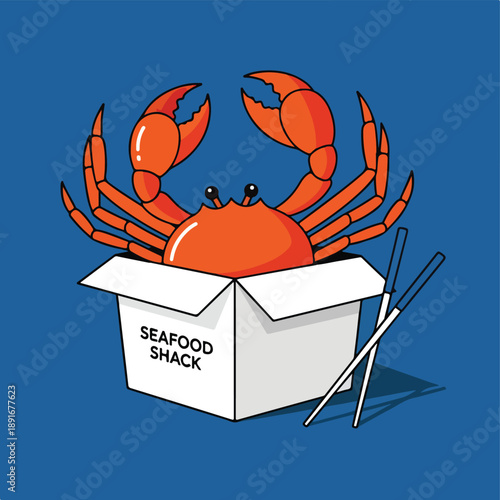 red crab on a white background