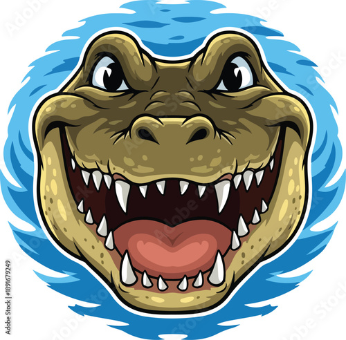 angry cartoon alligator