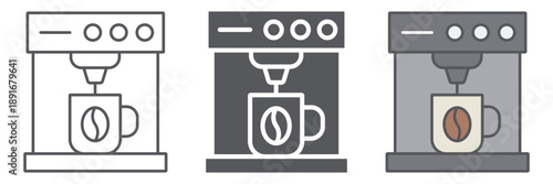 Coffee machine line icon, coffee and appliance, coffee maker sign, vector graphics, a linear pattern on a white background.