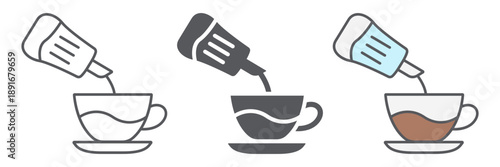 Sugar line icon, drink and sweet, sugar and cup sign, vector graphics, a linear pattern on a white background.