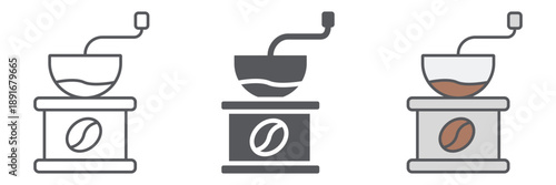 Coffee grinder line icon, drink and equipment, coffe milling sign, vector graphics, a linear pattern on a white background.