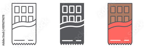 Chocolate line icon, food and sweet, wrapped chocolate sign, vector graphics, a linear pattern on a white background.