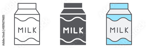 Milk line icon, drink and food, milk pack sign, vector graphics, a linear pattern on a white background.