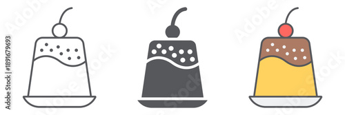 Pudding line icon, sweet and food, dessert sign, vector graphics, a linear pattern on a white background.