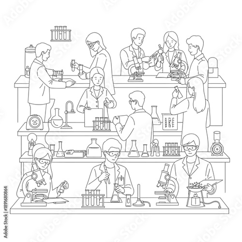 Scientists Conducting Experiments in Laboratory Setting.