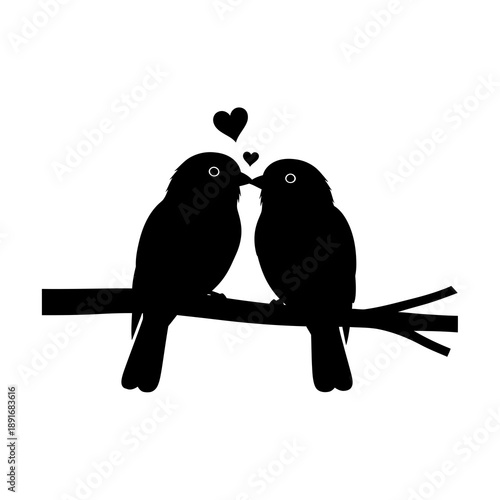 Loving birds on a branch