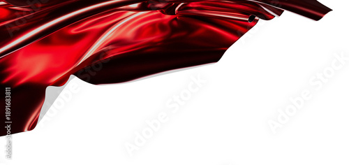 Abstract red silk fabric texture with empty white space for designers and creatives.