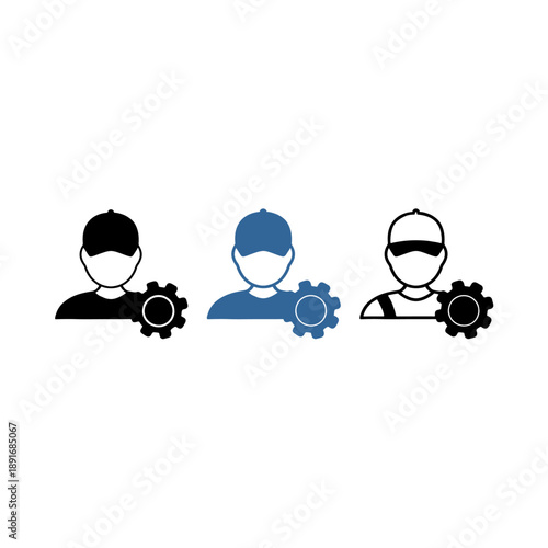 vector mechanical engineering icons with various color variations