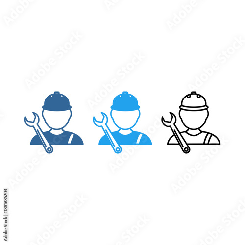 vector mechanical engineering icons with various color variations