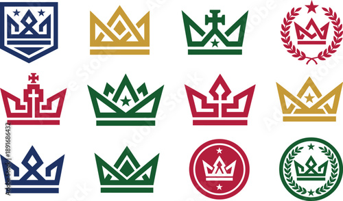 Royal Crown Logo Collection Vector Set