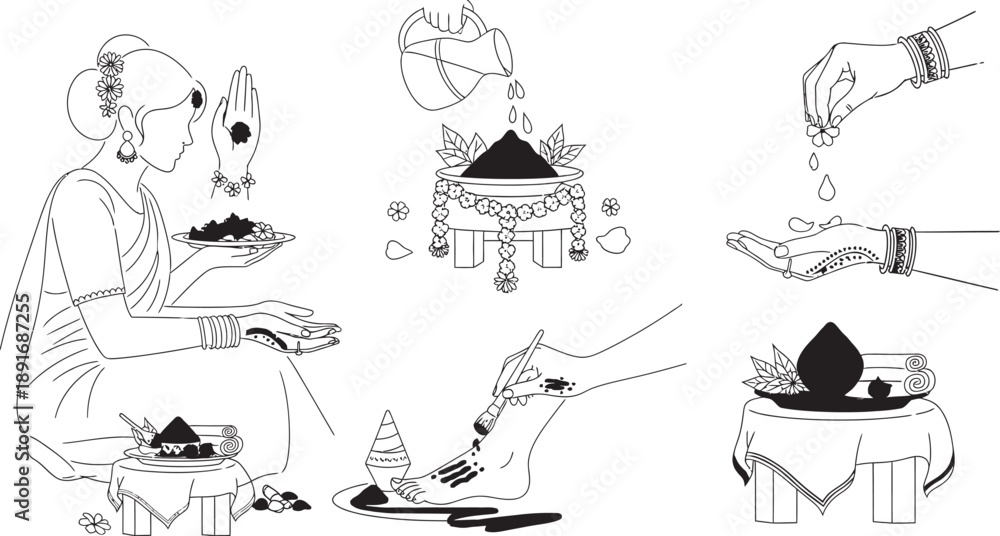 Obraz premium Traditional indian kohl application