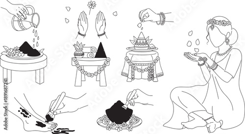 Ritualistic worship scene