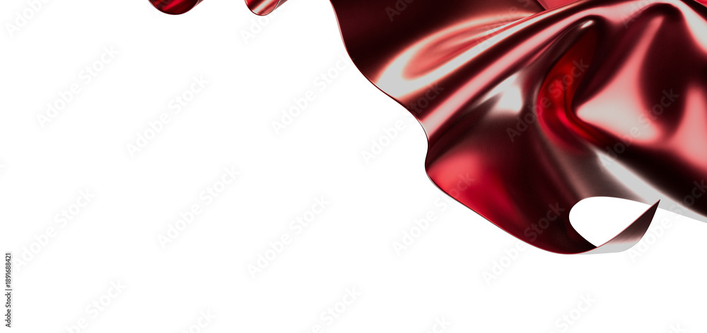 Fototapeta premium Abstract shot of red waving fabric with highlights. Suitable for design backgrounds, concepts like