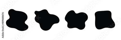 Organic shape round form set. Colorful doodle abstract liquid blob, wavy different form. EPS10