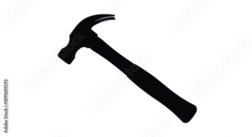 A black hammer is isolated against a white background, ready for use.
