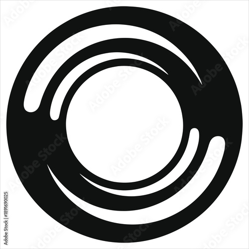 Artificial Intelligence Core Vector Icon: Minimalist AI Energy Source Design, Futuristic Cybernetic Eye Concept, Machine Learning Symbol, Digital Technology Power Hub Isolated on White Background.