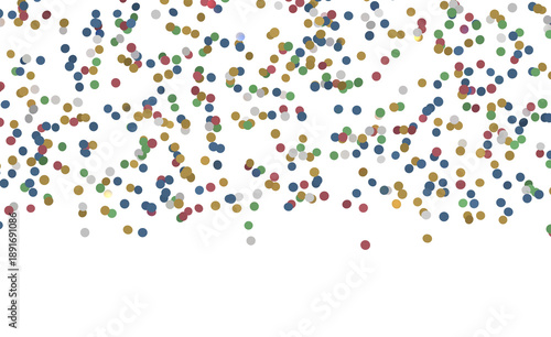 Bright and colorful confetti dots against a white background, perfect for celebrations, parties, and festive designs.  A