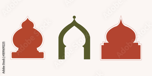 Islamic Arabic Arch Frame Collection for Ramadan and Eid Greeting Design