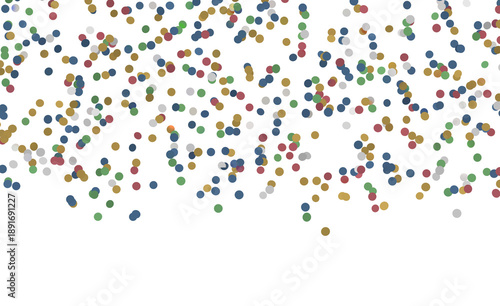 Festive confetti pattern of multicolored dots, ideal for birthday, party, or holiday designs. Perfect for backgrounds an