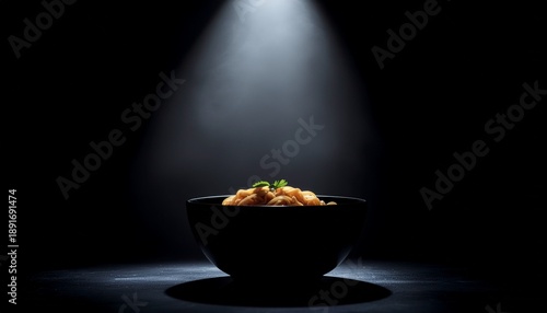 Wallpaper Mural Delicious pasta dish in a dark room with spotlight Torontodigital.ca