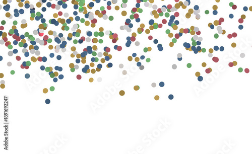 Festive confetti background perfect for birthdays, parties, celebrations and event invitations. Isolated colorful dots o