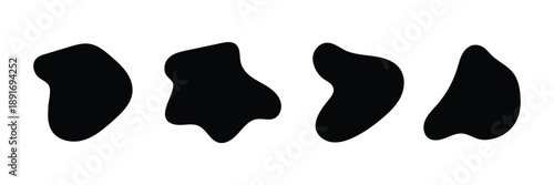 Organic shape round form set. Colorful doodle abstract liquid blob, wavy different form. EPS10