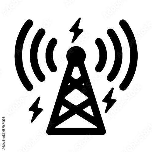 RF Signal Interference UAV Technology Rounded icon