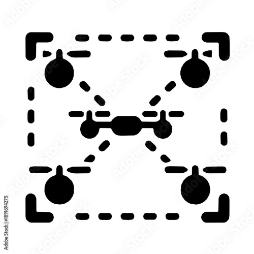 Swarm Coordination UAV Autonomous Technology icon (vector)